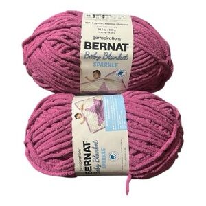 2- Bernat Sparkle Yarn in Vibrant Pink